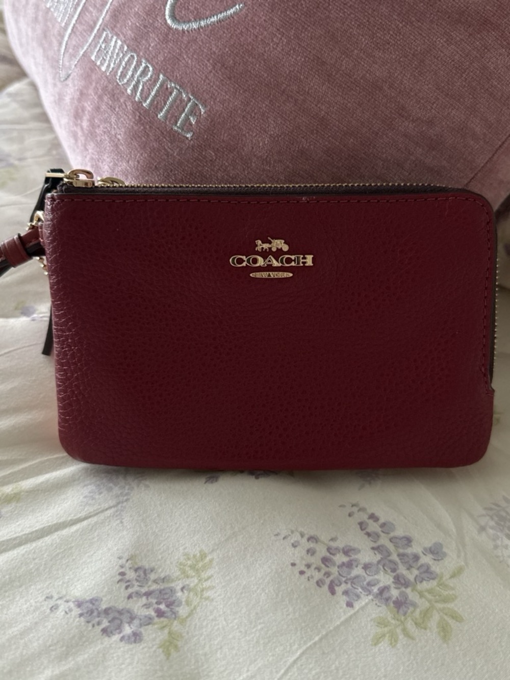 COACH Pebble Leather Zip Wristlet multicolor